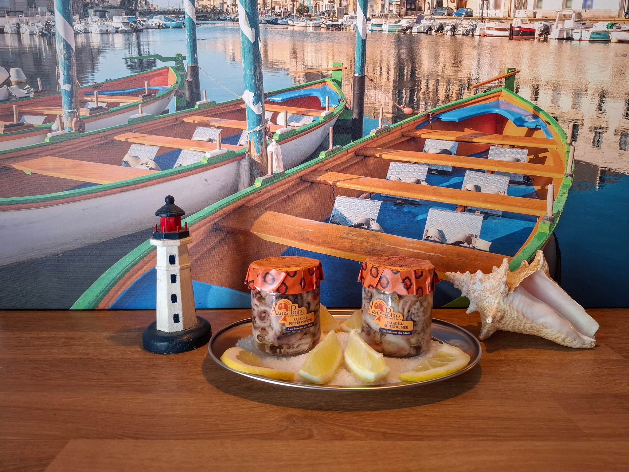 Salades de poulpes et fruits de mer